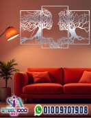 لوحة فنية لوجهين بفروع الشجر