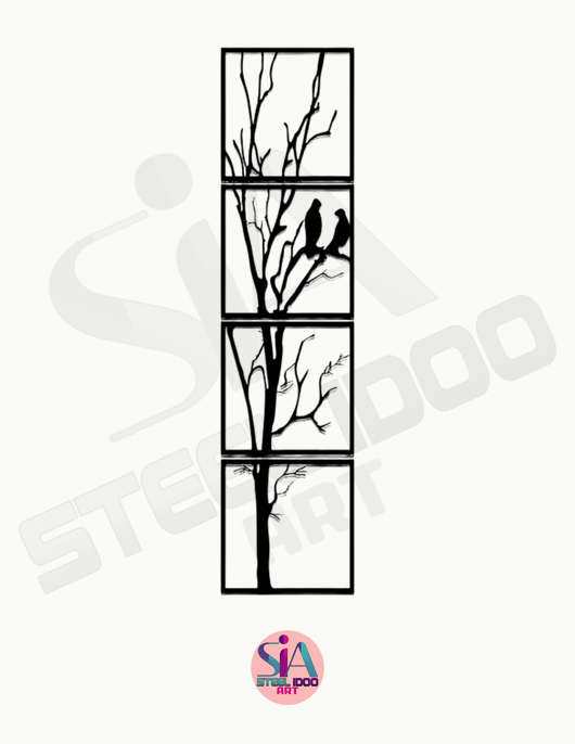 لوحة شجرة البرج من اربع قطع ... Code 5508