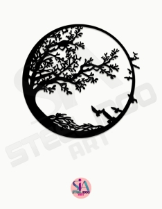 لوحة شجرة الغروب ... Code 3305