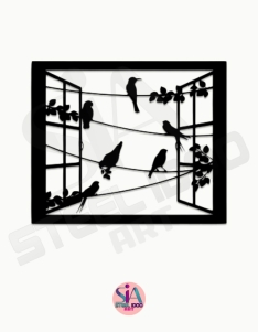 لوحة عصافير ونوافذ ... Code 5507
