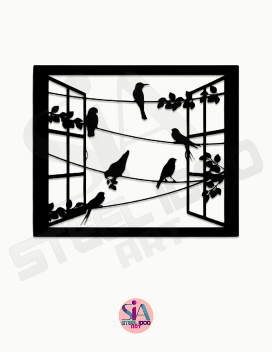 لوحة عصافير ونوافذ ... Code 5507