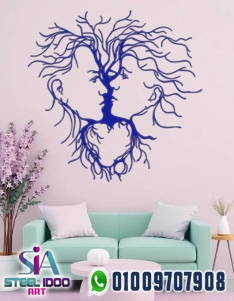 لوحة فنية تجريدية لوجهين بشكل قلب